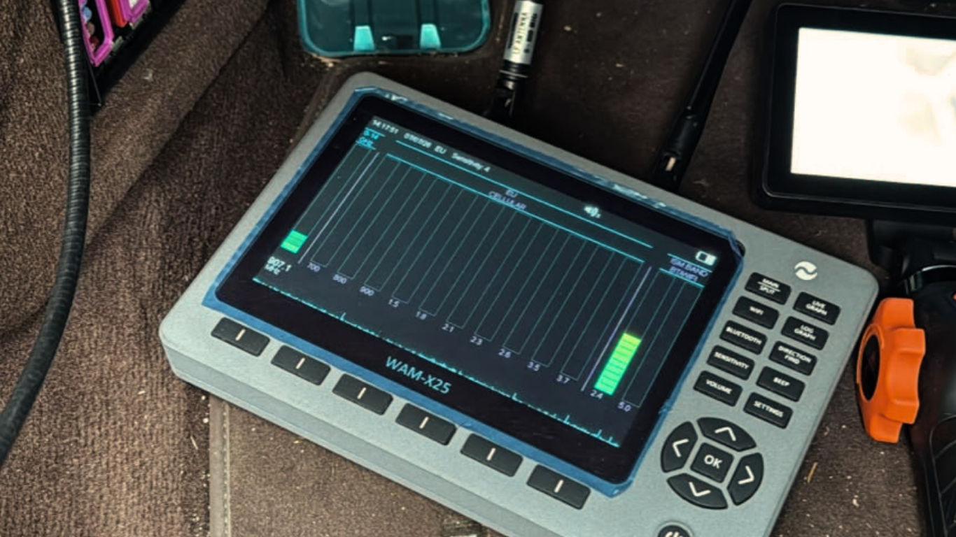 GPS tracker detection tool under the passenger seat